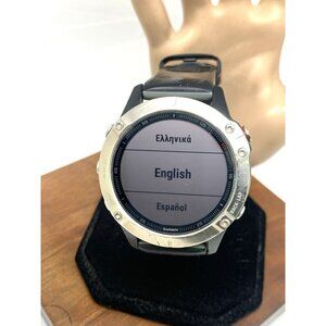 Garmin Fenix 6 Men's Watch GPS Smartwatch Black Gray Rubber Strap 48mm